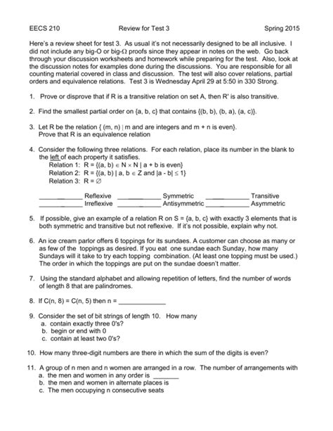 Review Sheet For Test 3 Eecs People Web Server