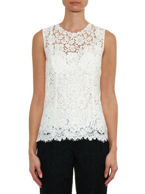 Review Women’s Top White Lace Sleeveless Round Neck …