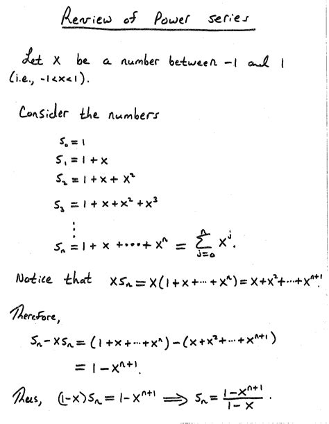 Review of Power Series Differential Equations and Transforms MATH