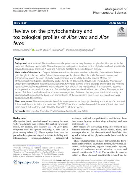 Review on the phytochemistry and toxicological profiles …