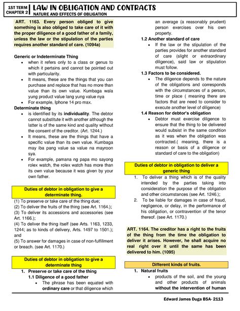 Reviewers: Law on Obligations and Contracts Chapter 4