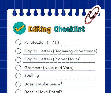 Revision and Editing Checklist for Students! When students are finished