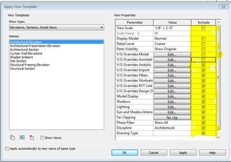 Revit Import View Template