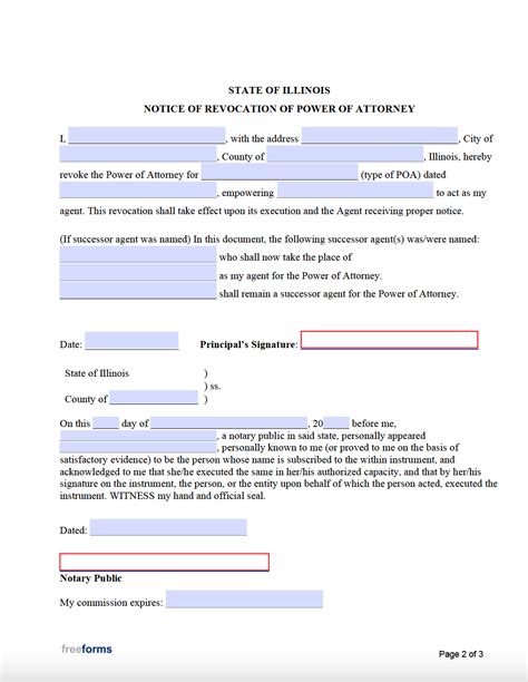Revocation Of Illinois Statutory Short Form Power Of Attorney For