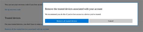 Revoke Easy Access to Outlook com on Trusted Devices