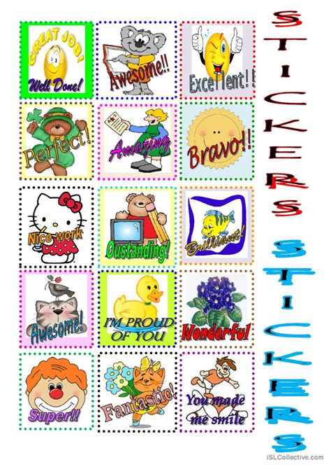 Reward Stickers 3 English Esl Worksheets For Distance Learning And Physical Classrooms