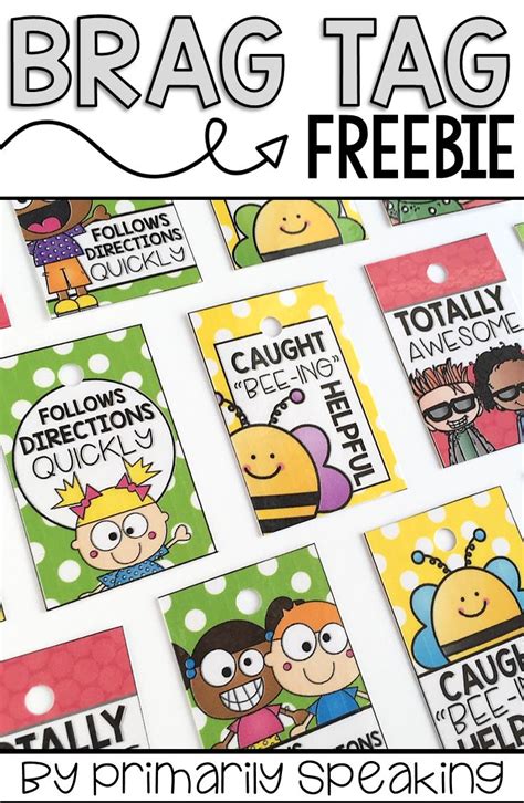 Reward Tags Freebie Classroom Management Tool Brag Tags Classroom Behavior Management