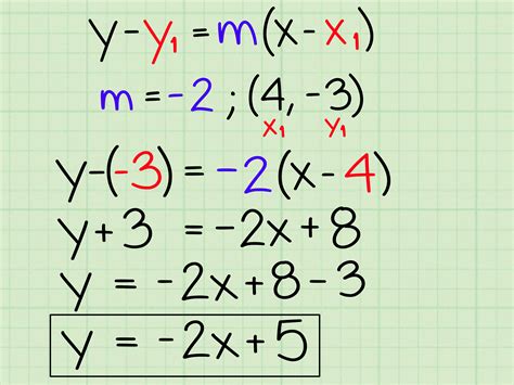 Rewrite in slope intercept form. Write in Slope-Intercept Form x-2y=8. Step 1. The slope-intercept form is , where is the slope and is the y-intercept. Step 2. Rewrite in slope-intercept form. Tap for more steps... Step 2.1. Subtract from both sides of the equation. Step 2.2. Divide each term in by and simplify. Tap for more steps... Step 2.2.1. 