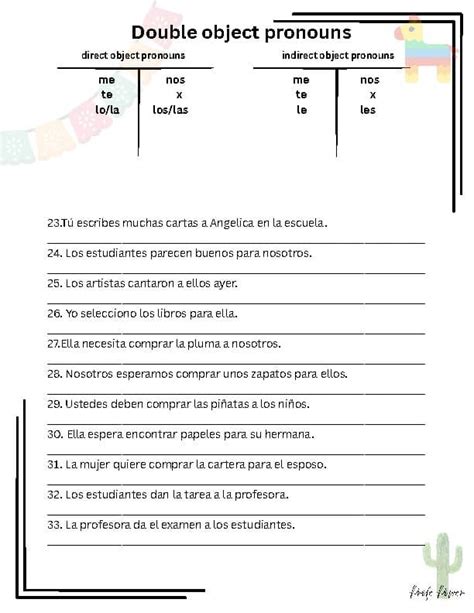 Rewriting sentences using double object pronouns.  then d.  Find 45 different ways to...