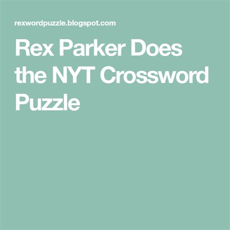 Rex Parker solves the New York Times crossword 