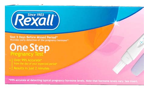 Rexall pregnancy test. How to use the Rexall Pregnancy Test. For midstream use: Open the pouch immediately before you intend to use your test. Remove the test stick from the pouch and remove the purple cap. Hold the test by the thumb grip with the absorbent tip pointing down. Don’t point the tip upward at any time during testing. 