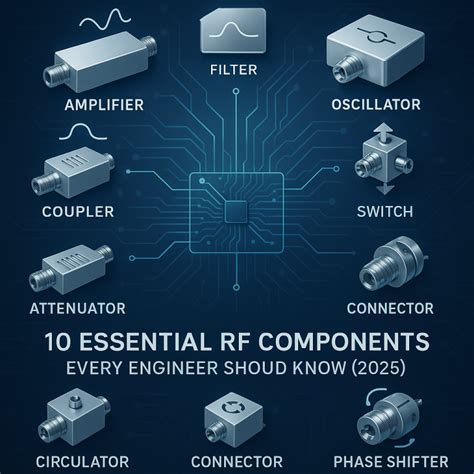 Rf in electronics.  RF components like filters, amplifiers, and antennas enab...