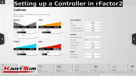 Rfactor 2 steering settings.  Every time I try to move the stick it turn...