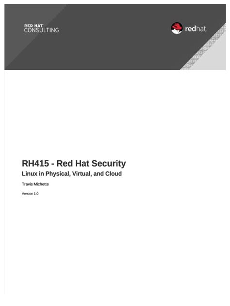 Rh415 pdf.  Course description Maintaining the security of computing systems is a process ...