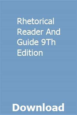 Rhetorical reader and guide 9th edition. - 2004 manuale degli operatori di gatto delle nevi artico pn 2256 790 tutti i modelli.