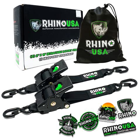 Rhino USA Ratchet Car Tie Down Straps (4PK) - 10,000lb Max Break Strength, Includes (4) 2 Inch x 96 Inch Reinforced Lasso Strapes - Heavy Duty Tire Strap Tie Downs for Truck, Cars, Trailer & More! 4.6 out of 5 stars 176