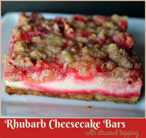 Rhubarb Cheesecake Bars A Pinch of Joy