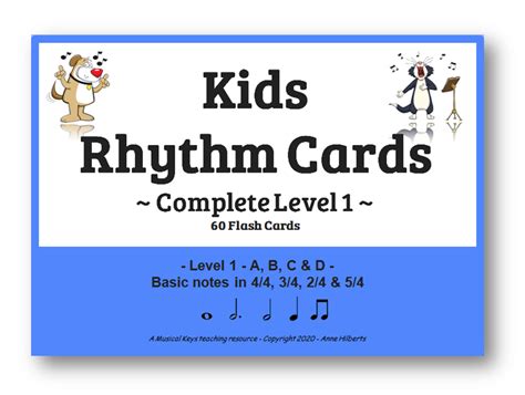 Rhythm Flashcards Complete Level 1 & 2 88 Musical Keys