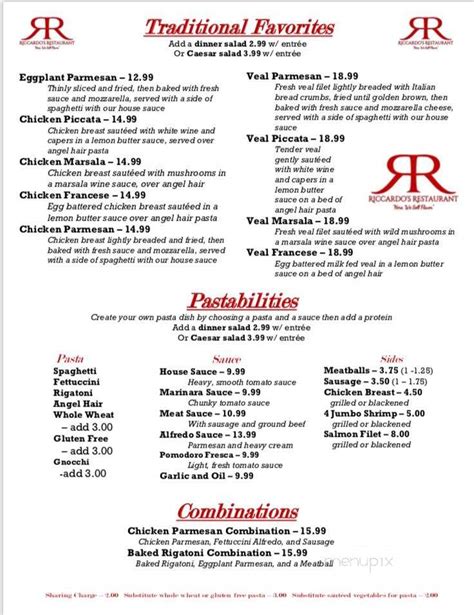 17 Faves for Riccardo's from neighbors in Belleview, FL. Family run and family owned Italian restaurant with a very diverse menu. Featuring pasta, pizza, steak, seafood and more Happy Hour Daily from 11am-5pm.
