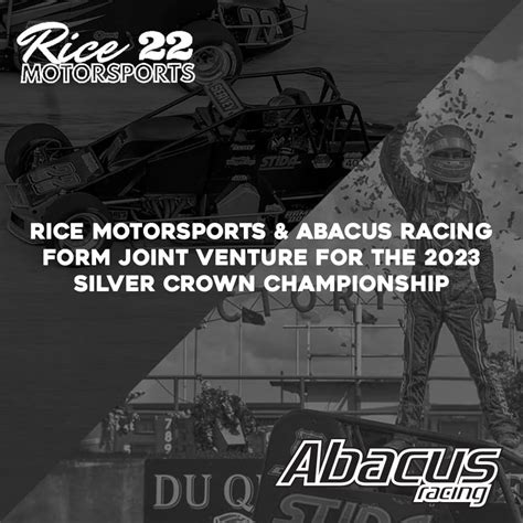 Rice Motorsports and Abacus Racing form Joint Venture for the …