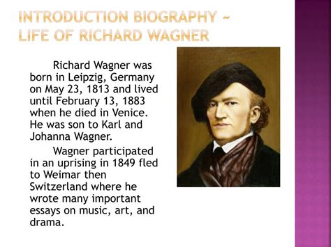 Richard wagner biography summary page