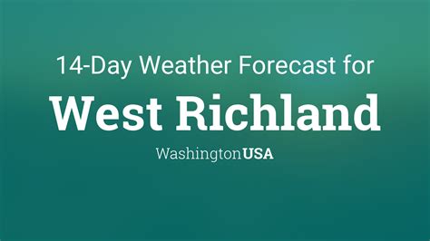 Richland WA Overnight Mostly Clear Low: 54 °F Columbus Day Partly Sunny then Slight Chance Showers High: 77 °F Monday Night Slight Chance Rain then Partly Cloudy Low: 53 °F Tuesday Rain Likely High: 64 °F Tuesday Night Rain Likely. 
