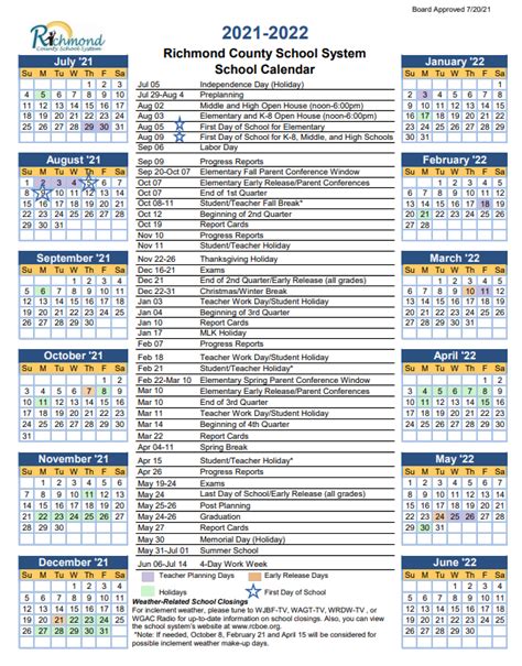 Richmond County Court Calendar