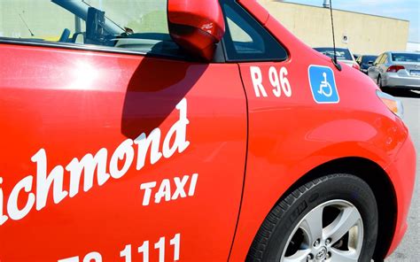 Richmond taxi. The starting price of a taxi in Richmond is 3.5 CAD. Each KM is then priced at 1.9 CAD. if you need the driver to wait for you this will cost 35.4 CAD per hour. Use GoByTaxi to get the best taxi fare in Richmond. 