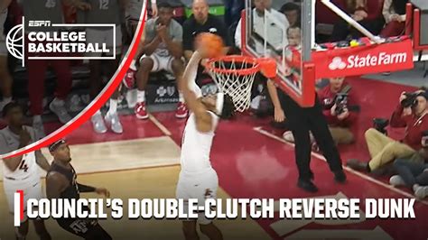 Watch as Arkansas' Ricky Council IV flies in with a filthy double-clutch reverse dunk to ignite the crowd as the Razorbacks took on the Texas A&M Aggi.... 