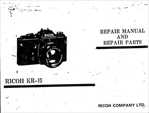 Ricoh camera repair and maintenance manual. - Guida alla riparazione dell'alimentatore jestine yong.