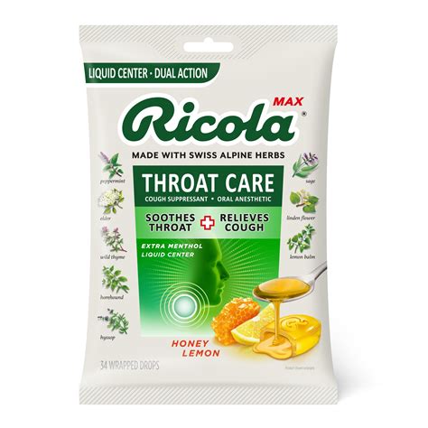 Ricola Cough Drops, Max Throat Care with Liquid Center for Dry, Sore …