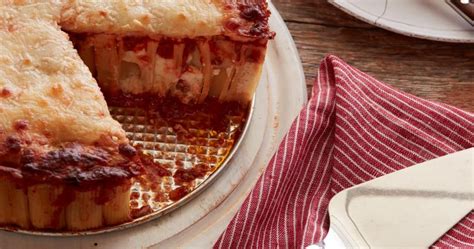 Ricotta-Stuffed Rigatoni Pie with Meat Sauce Punchfork