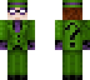 Riddler minecraft skin. The Riddler (2022) Published Mar 8th, 2022, last year. 1,059 views, 1 today. 134 downloads, 0 today. 5. 2. Change My Minecraft Skin. Download Minecraft Skin. Papercraft it. 