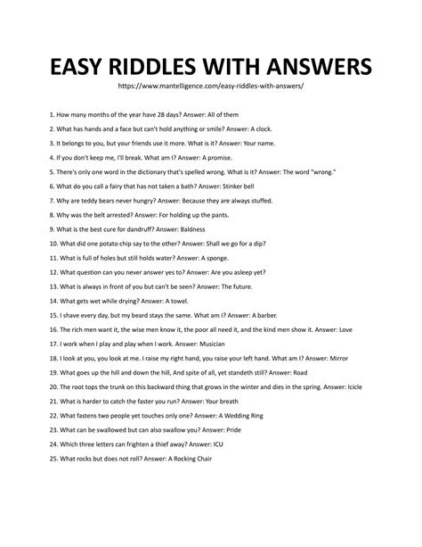 Riddles Answer Pdf