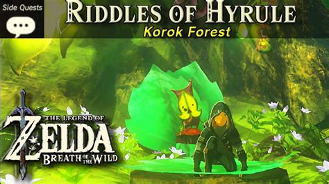 Riddles of Hyrule - Zelda Wiki Advanced Article Riddles of Hyrule " Riddles of Hyrule " is a Side Quest in Breath of the Wild. [1] Contents 1 Overview 1.1 Objectives 2 Trivia 3 Nomenclature 4 See Also 5 Notes 6 References Overview On top of Great Deku Tree in the Korok Forest, Link can wake up the Korok Walton. [2]. 