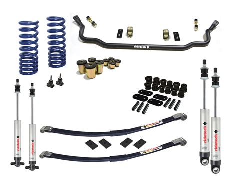Ride tech. Ridetech offers a wide range of performance suspension components from complete a-arm conversion kits that utilize race track handling coil-over shocks to the smooth-riding Shockwave airbag system. Also, convert the rear suspension of your F-100 to a 4-Link system that compliments the front suspension perfectly. 