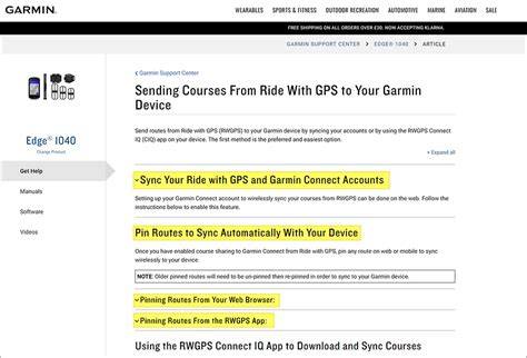 Ride with gps not syncing with garmin.  You can sync routes wirelessly via...