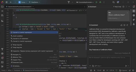 Rider ai code completion.  Code analysis has also been optimized, contribut...