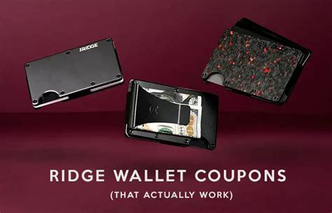 Ridge wallet discount code 2023. Use Ridgewallet Discount Code or Promo Code to help you get up to 30% OFF. Choose from 50 Ridgewallet Voucher Code for extra savings. Best Black Friday Deals for 2023 verified by Coupert to help you shop at … 