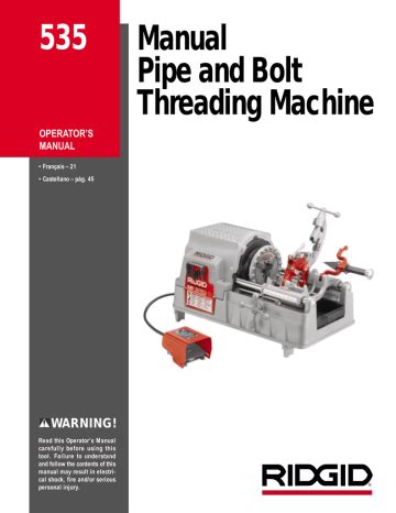 Ridgid 535 Operators Manual