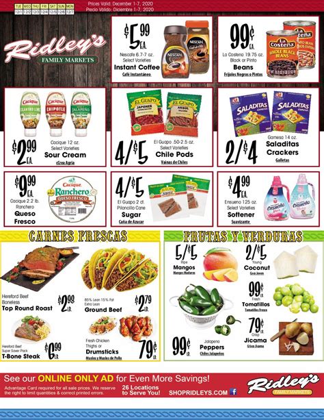Ridleys ad. Please select a store to view the weekly specials. You can select a store on your advantage card preferences page. 