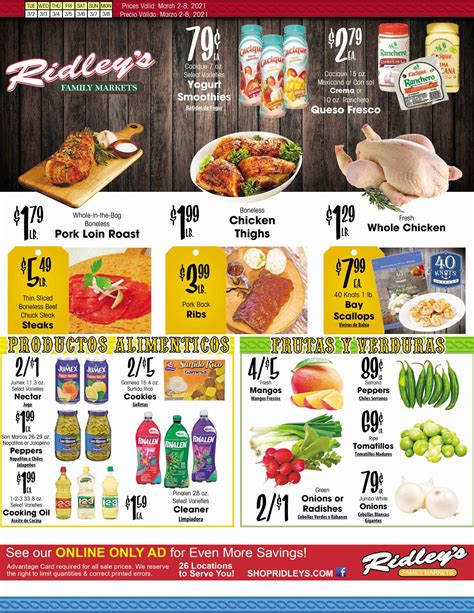 Ridleys weekly specials. Using RPerks from Ridley’s Family Markets is the easiest way to save more money on your favorite brands and products. Each week, your Personal Circular will be loaded with RPerks discounts,... 