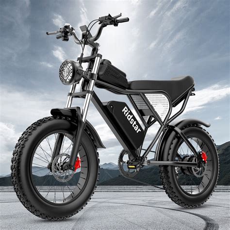 Ridstar electric bike. – Free delivery within 3-7 days - Warranty - 12 months. – Large 25Ah battery – Suitable for people 170-203 cm tall up to 150 kg. – Has European CE, EN15194 and American UL2849 certificates – High quality, patented design Complete with rear trunk and mudguards. 