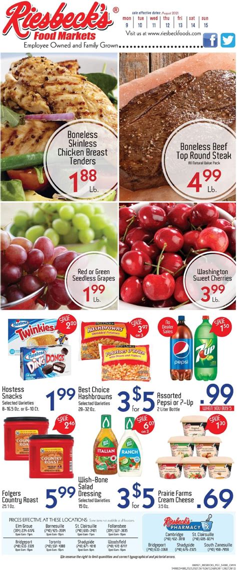 Riesbeck’s Ad for This Week. Browse Riesbeck’s Food Markets weekly ad circular, sale specials and coupons. Save with this week Riesbeck’s Ad featuring the best savings & promotions on fresh produce, meats, fish & seafood, dairy products, beauty products and more. Organic Bartlett Pears; Wesson Cooking Oil; Hunt’s Spaghetti Sauce; Hunt .... 