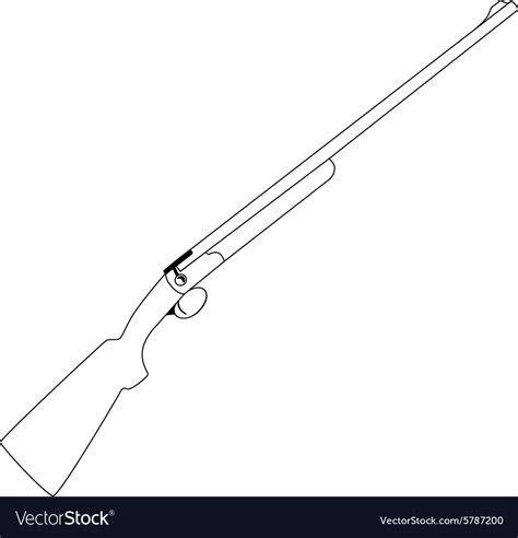 Rifle outline Royalty Free Vector Image VectorStock