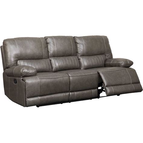 Rigby Gray Leather Recline Sofa - AFW.com