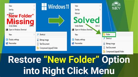 Right click new folder slow.  In or into a satisfactory state or condition: put thi...