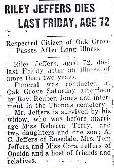 Rebecca Ann Jeffers (born Gummere) was born on month day 1863, at birth place, Indiana, to William Schooley Gummere and Elizabeth Gummere (born Hixon). William was born on April 20 1834, in Cleversville, Belmont Cty, Ohio. Elizabeth was born on October 25 1835, in Claremont, Belmont, Ohio, United States.. 