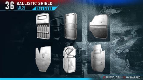 Rimworld ballistic shield.  Includes round shield, heater shield and ballisti...