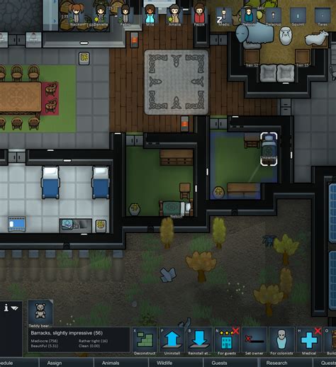 Rimworld barracks vs bedrooms. Can someone define a barrack for me? Or what the game thinks is a barrack? I have a building with one hallway down the middle and 4 completely closed off rooms and I think it is being counted as a barrack. Wouldn't a barrack be more like a room with multiple beds in it, not closed off by walls and doors? Or am I wrong there? Do I need completely separate … 